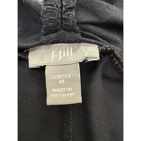 J. Jill Black Open Front Cardigan Size M Stretch Lightweight Drape Pockets - Picture 7 of 9